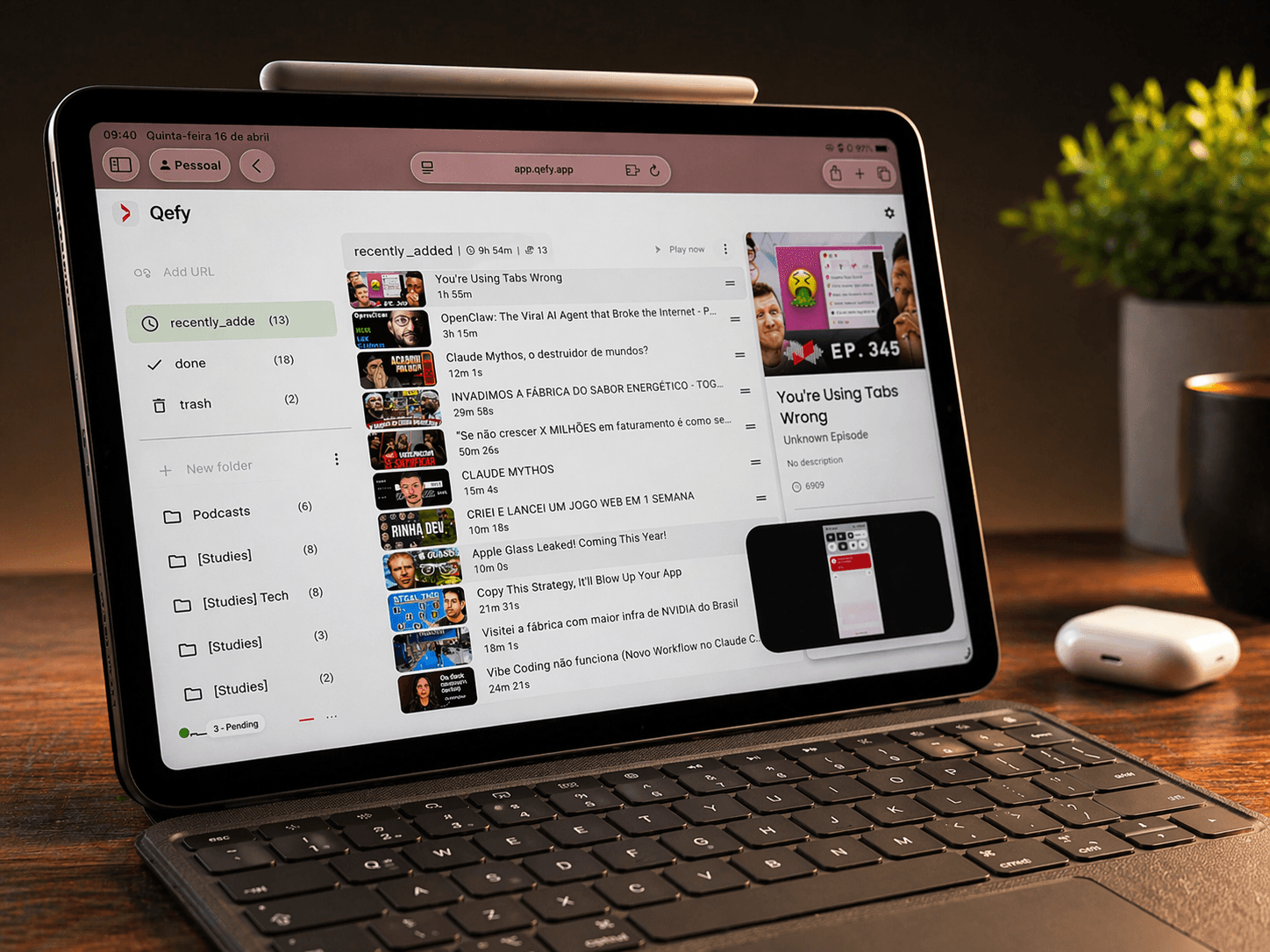 Qefy app showcase on phone and tablet